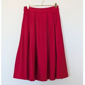 Karl Lagerfeld Red Voluminous Skirt Pleated Midi with Tulle Petticoat